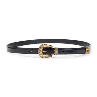Valentino Garavani Belts, male, Black, Size: 100 CM Black Leather Belt Classic Style