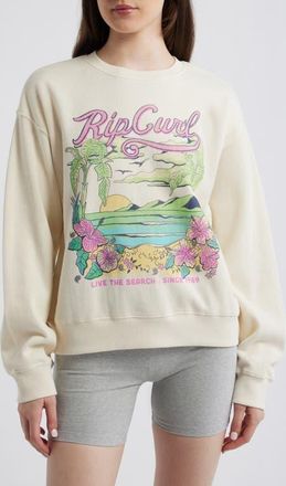 Rip Curl Saloon Relaxed Graphic Sweatshirt in Bone at Nordstrom, Size Xx-Small