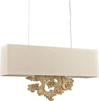 Dmora L&aacute;mpara Colgante Lustra, Estructura De Resina, Hecho En Italia, Oro