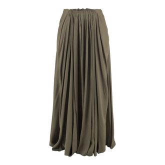 SA SU PHI Maxi Skirts, female, Green, Size: S Long Cotton-Blend Skirt