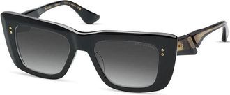 Dita Eyewear Sunglasses Square Full Rim, Black Frame And Grey To Clear Gradient Lens