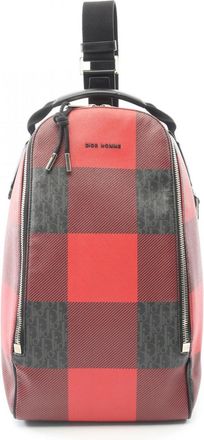 Dior Black Red Color Pvc Leather Fanny Pack Sling Bag (Pre-Owned)