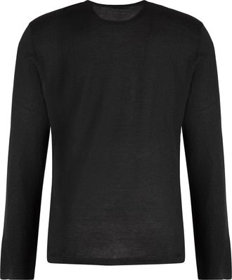 Le Kasha Mens Crew-Neck Cashmere Sweater Black Sweatshirts
