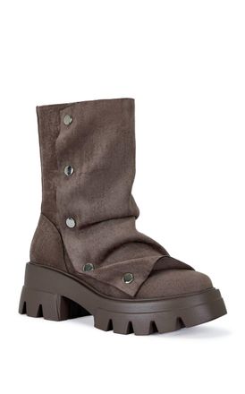 Azalea Wang Womens Bharti-Cocoa Flat Bootie In Brown