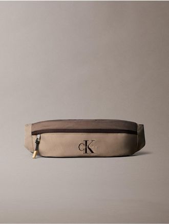 Calvin Klein Mens Bold Monologo Colorblock Belt Bag - Brown