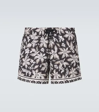 Commas Printed swim trunks