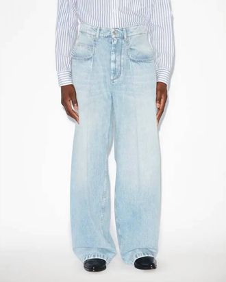 Isabel Marant Janael High Rise Loose Fit Jeans In Light Blue