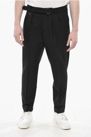 Paolo Pecora Wool-Blend Trousers With Concealed Closure And Belt size 50