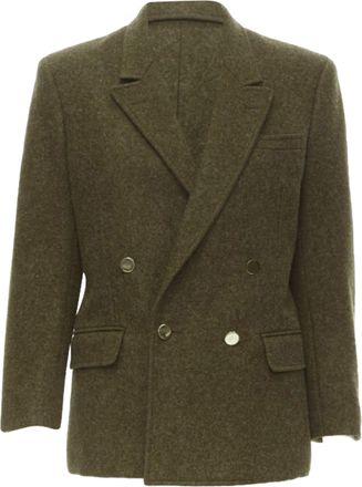 Comme Des Gar&ccedil;ons Comme des Garcons moss brown wool felt double breasted blazer