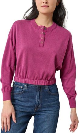 Lilla P Elastic Waist Henley Sweater