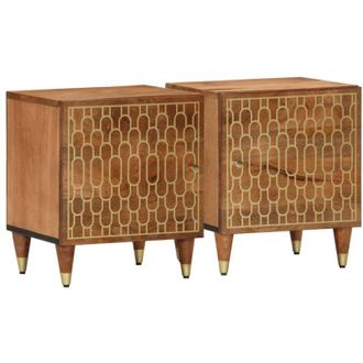 vidaXL Comodini 2pz 40x33x46 cm in Legno Massello di Mango vidaXL