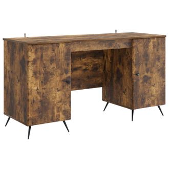 vidaXL Escritorio Con Estante Roble Ahumado 142,5 X 50 X 75 Cm Vidaxl