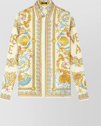 Versace long sleeve printed top with decorative trim