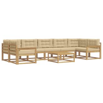 vidaXL Conjunto De Sof&aacute;s De Exterior Con Coj&iacute;n 6 Pcs Y Beige Vidaxl