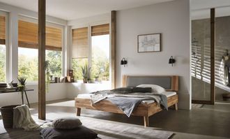 HOME AFFAIRE Massivholzbett »Chavot IV inkl. gepolstertem Kopfteil« wahlweise in Kernbuche oder Wildeiche erhältlich