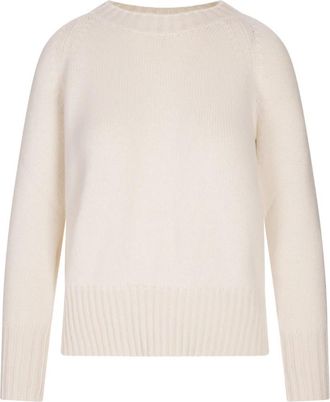 Fedeli Kasjmier Witte Trui - Dames - Cashmere truien - Wit - 2XS - Kasjmier - Truien & Vesten