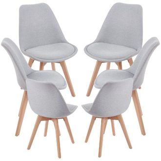 Regalos Miguel Regalos Miguel - Packs Sillas Comedor - Pack 6 Sillas Synk Tela - Gris Claro