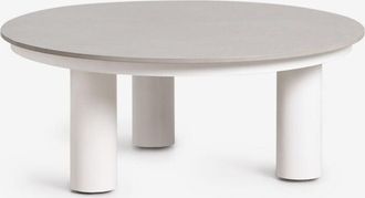 Sklum Mesa de centro para jardín redonda Ø80 cm en en piedra sinterizada y aluminio Umeko SKLUM