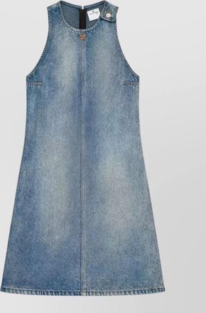 Courr&egrave;ges denim sleeveless a-line mini dress