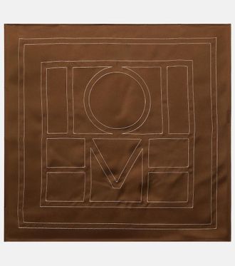 Toteme Embroidered monogram silk scarf