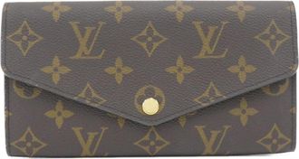 Louis Vuitton Marron Coated Canvas Long Wallet (Bi-Fold) (Pre-Owned)