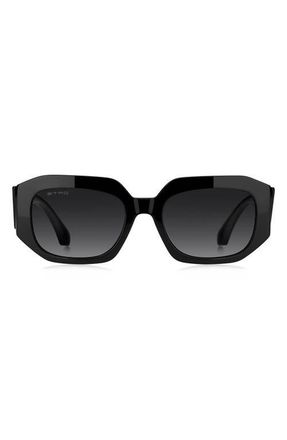 Etro 55mm Gradient Geometric Sunglasses in Black/Dark Grey Sf at Nordstrom