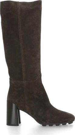 Hogan H695 Enkelboot - Dames - Laarzen met Hak - Bruin - 40 EU - Leer - Schoenen