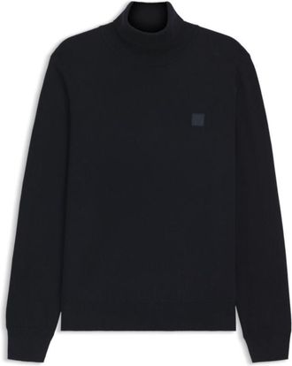 BOSS Rollneck sweater in cotton and cashmere