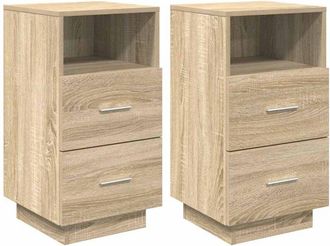 vidaXL Bedside Cabinets 2 pcs with 2 Drawers Sonoma Oak 36x36x68 cm vidaXL