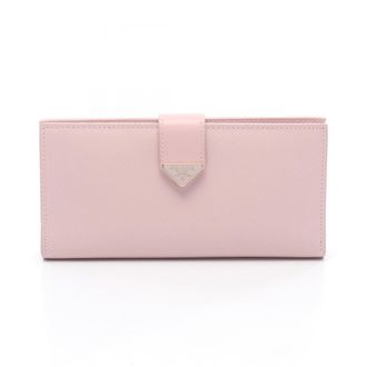 Prada Pink Leather Long Wallet (Bi-Fold) (Pre-Owned)
