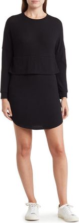Go Couture Layered Long Sleeve Dress in Black at Nordstrom Rack, Size Small