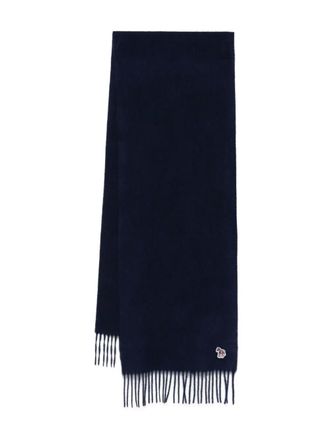 Paul Smith Sjaal met geborduurde zebra - Blauw