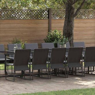 vidaXL Conjunto De Comedor De Jard&iacute;n 17 Pcs Negro Acero Vidaxl