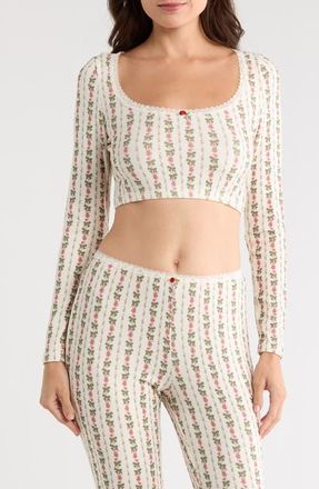 Kilo Brava Print Flare Leg Pajama Pants in Heirloom Rose at Nordstrom, Size Xx-Large