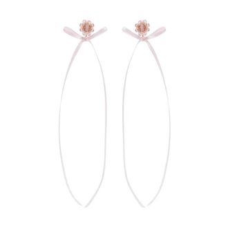 Simone Rocha Strik Lint Stud Oorbellen - Dames - Oorbellen - Roze - ONE Size - Accessoires