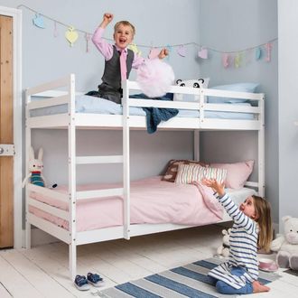 N&ouml;a & Nani Jakke Bunk Bed with Straight Ladder in White | Size: Single