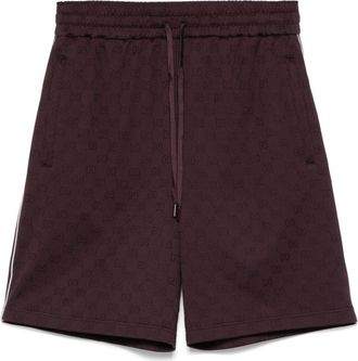 Gucci GG Supreme shorts met jacquard - Rood