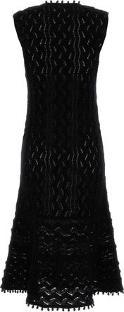 Jil Sander Openwork Cotton Dress - Black
