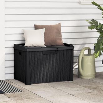 Berkfield Home Garden Storage Box Anthracite 125 L PP in Black
