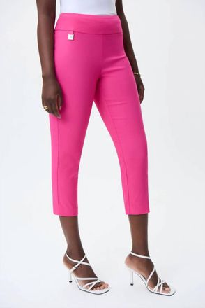 Joseph Ribkoff Crop Woven Pant In Pink
