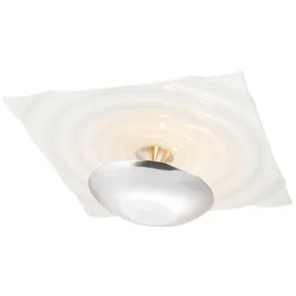 Netlighting Onda Patterned Glass Flush Ceiling Light White