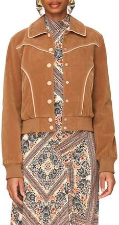 Avec Les Filles Faux Suede Western Bomber Jacket in Chai at Nordstrom Rack, Size X-Small