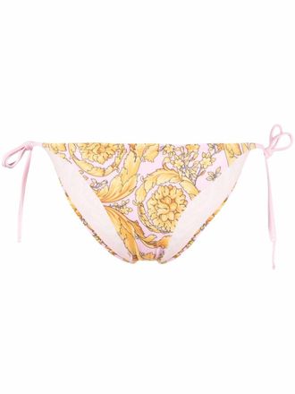 Versace Slip bikini Barocco con stampa - Rosa