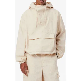 Lacoste Water Repellent Cotton Anorak in Naturel Clair at Nordstrom, Size 58