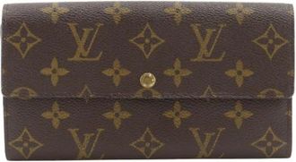 Louis Vuitton Pre-owned Monogram Lange Portemonnee (bi-fold) - Dames - Vintage Accessoires - Bruin - ONE Size - Vintage