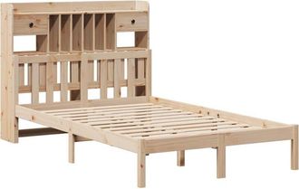 vidaXL Bookcase Bed without Mattress 135x190 cm Double Solid Wood Pine Vidaxl