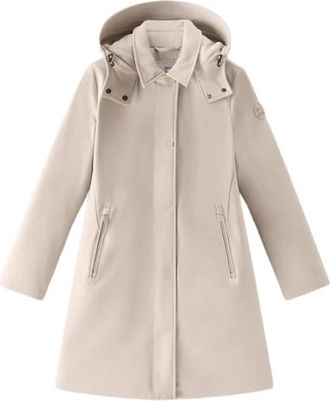 Woolrich Tech Softshell Bruine Trenchcoat - Dames - Winterjassen - Beige - S - Jassen