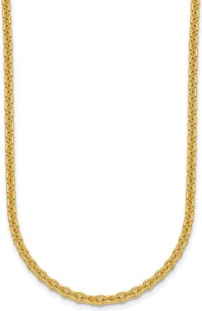 Diamond2Deal 14k Yellow Gold Polished 3.0mm Solid Round Cable Chain Necklace