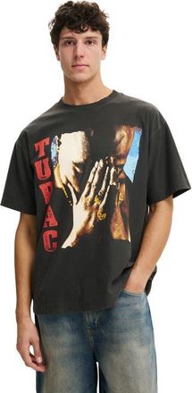 Cotton On Mens Box Fit Premium Music T-Shirt in Faded Slate Tupac - at Nordstrom, Size Xx-Small