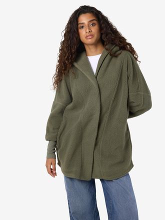 Noisy May Kapuzensweatjacke NOISY MAY NMCOZY L/S LONG SHACKET W HOOD JRS NOOS, Damen, Gr. XS, kalamata, Sweatware, Obermaterial: 100% Polyester, unifarben, rela